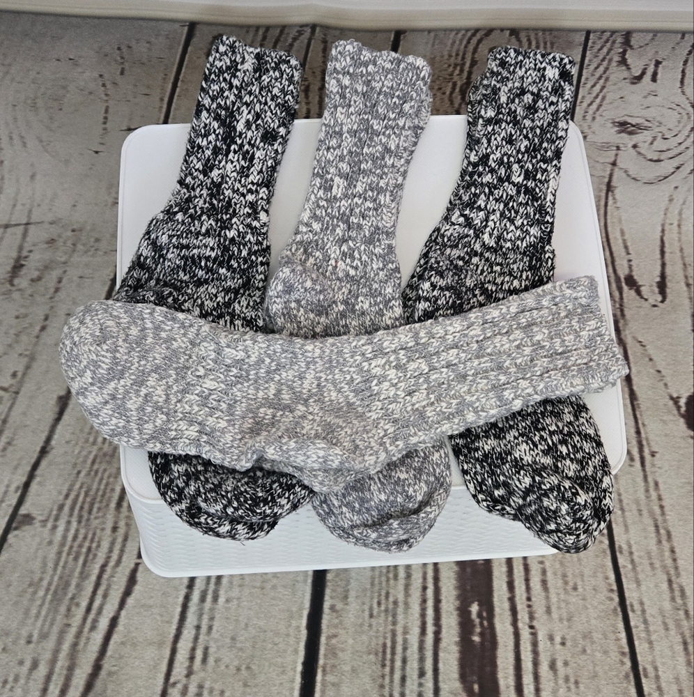 Women's Gray and Black Socks